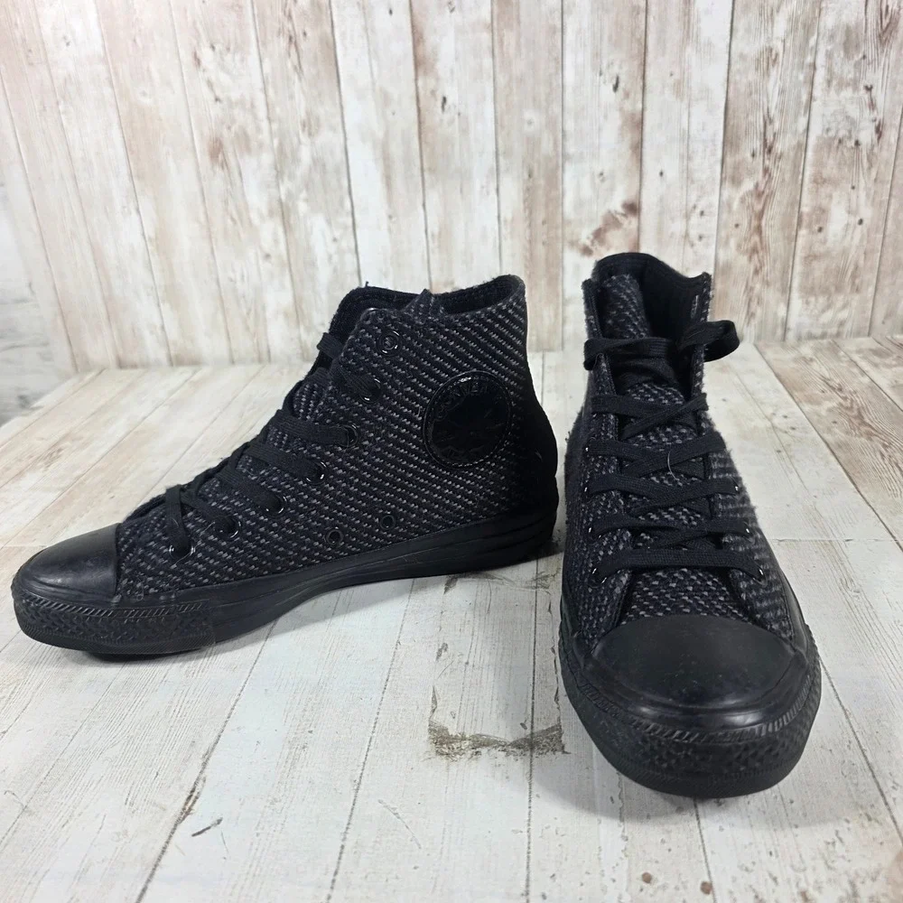 Converse Chuck Taylor All Star Hi Black‎ Woven Textile Sneakers 562490F Womens 7